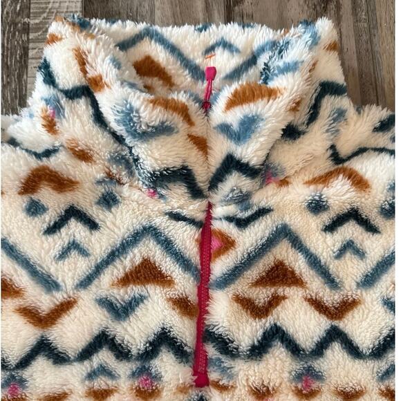 Eddie Bauer Quest Plush Quarter Zip Cozy Fleece Pullover Jacket XXL Aztec - Picture 8 of 14